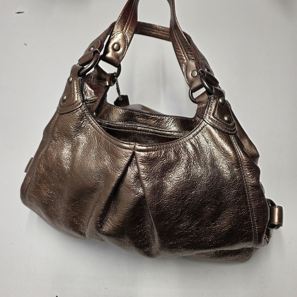 Coach Handbags - Coach Metallic Bronze Madison Shoulder Bag